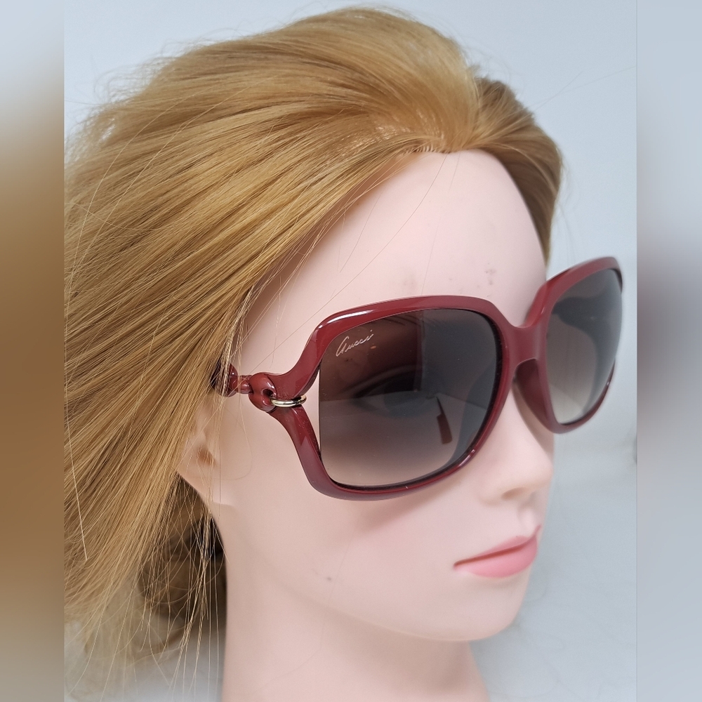 Gucci Womens Marina Chain Sunglasses Red Vintage Y2K GG3597/F/S 3GQJD 58-16-115 - Picture 3 of 16